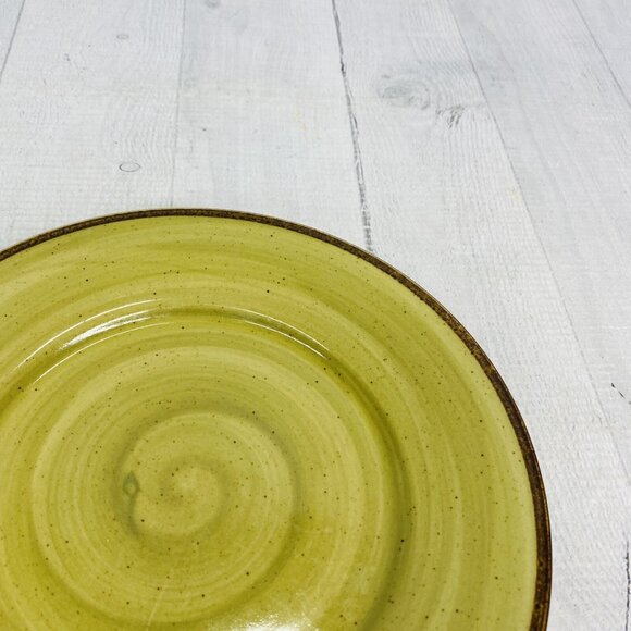 Thomson Pottery Green Swirl Speckle Brown Stoneware Salad Plate Set of 4 - Picture 14 of 16